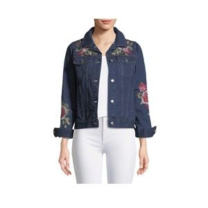 Johnny Was Desi Floral-Embroidered Denim jacket